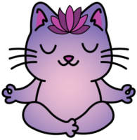 Cute kitty cat meditation yoga png