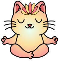 carino gattino gatto meditazione yoga png