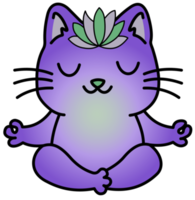 mignonne minou chat méditation yoga png