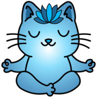 Cute kitty cat meditation yoga png