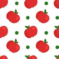 Red apples fruity seamless pattern for print. Juicy cartoon illustrations. vector