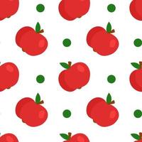 Red apples fruity seamless pattern for print. Juicy cartoon illustrations. vector