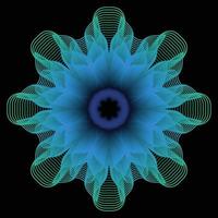 3D geometric gradient flower. vector