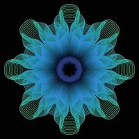 3D geometric gradient flower. vector