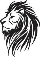 black and white lion logo, lion sticker, lion tattoo vector