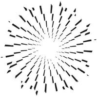 Optical art design in circle shape made with different type of lines vector