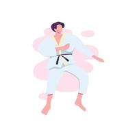 happy man training for karate flat style illustration desing.ai vector