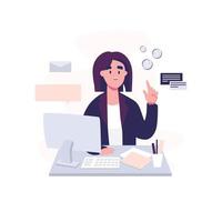 Accountant employee at work flat style illustration vector design
