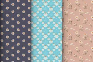 Stylish set of patterns with flowers vector