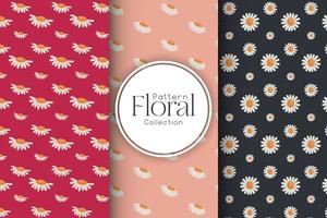 Set of patches with flowers, seamless pattern vector