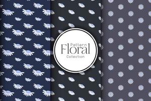 Stylish floral pattern, dark background vector