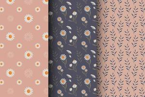 Collection of floral patterns vector