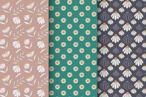 Set of colorful floral patterns vector