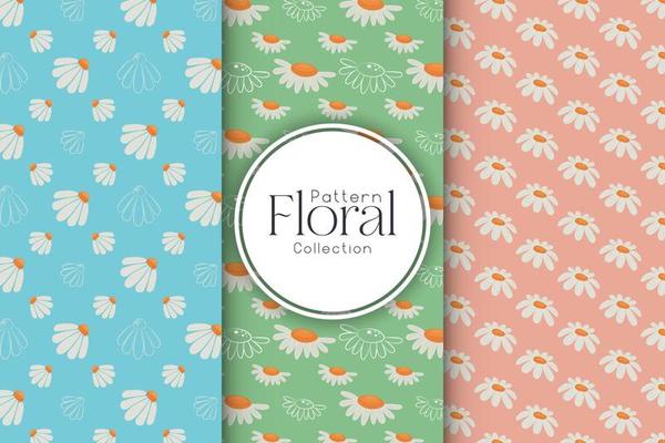Collection of floral patterns on a light background