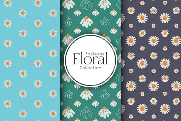 Stylish set of patterns with flowers