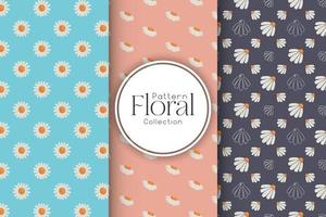 Minimalistic pattern with daisies vector