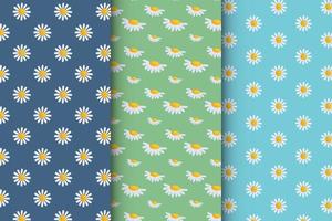 Minimalistic pattern with daisies vector