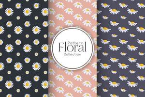 Stylish set of patterns with flowers vector