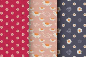 Set of patches with flowers, seamless pattern vector