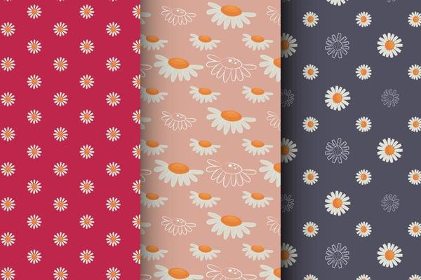 Set of patches with flowers, seamless pattern