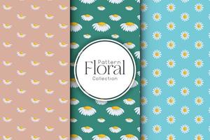 Set of colorful floral patterns vector