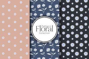 Set of colorful floral patterns vector