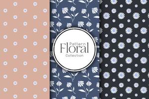 Set of colorful floral patterns vector