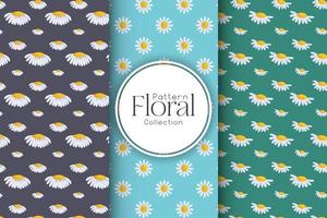 Minimalistic pattern with daisies vector
