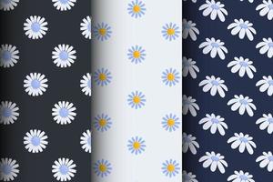 Collection of floral patterns on a dark background vector