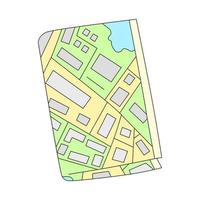City map in cartoon style. Symbol of navigation. Vector illustration isolated on a white background