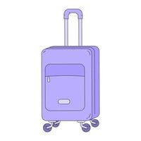 Suitcase in cartoon style. Vector illustration of baggage isolated on white background