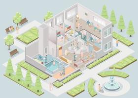 Nursing home. Assisted-living facility. Vector illustration