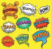 Comic speech bubbles. Sound effects. Vector illustration