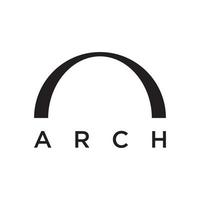 Abstract elements of arch line vector logo, for the construction of doors, windows, buildings and architecture. On a black and white isolated background.