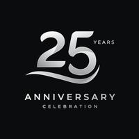 25th Anniversary Celebration Logotype Design.Can be for greeting card, celebration, invitation. vector