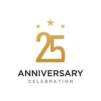 25th Anniversary Celebration Logotype Design.Can be for greeting card, celebration, invitation. vector