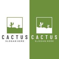 Clásico natural cactus árbol planta logo modelo diseño, Desierto planta con editable vector ilustración.