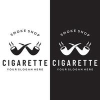 Pipe Logo design for vintage cigarette smoke.Premium cigar smoke logo. vector