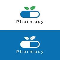 Pharmaceutical capsule medicine Logo template,logo for drugstore, health,pharmacy,medical,doctor,plus symbol. vector