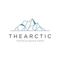 Abstract geometric arctic iceberg Logo design minimalistic vector illustration.