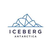 resumen geométrico ártico iceberg logo diseño minimalista vector ilustración.