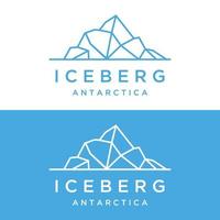 resumen geométrico ártico iceberg logo diseño minimalista vector ilustración.