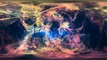 Abstract looped waves from lines of transparent iridescent glowing energy magical cosmic galactic wind bright abstract background. Video 4k, 60 fps