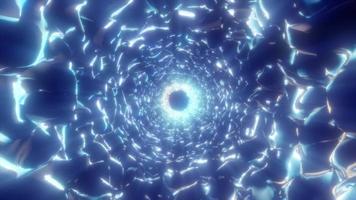 abstract blauw energie tunnel van golven gloeiend abstract achtergrond, video 4k, 60 fps