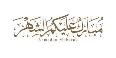 el hermosa diseño de Ramadán Mubarak Arábica caligrafía con frio composiciones y colores vector