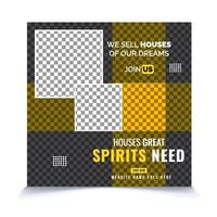 A flyer for houses of spirits that are at the bottom of the page social media post template design vector