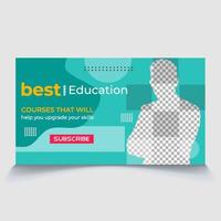 Best video education courses that will help you upgrade your skills promotional web cover banner thumbnail design vector