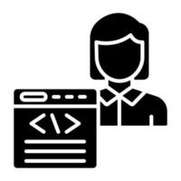 Citizen Developer Femal Icon Style vector