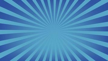 tecknad serie sunburst mönster blå bakgrund animation. Ränder sunburst roterande rörelse video