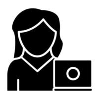 Freelancer Female Icon Style vector